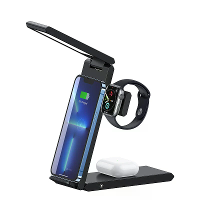 USAMS US CD181 15W Draadloze Oplader Snelle Draadloze Oplaadstand met Tafellamp voor Slimme Telefoons voor iPhone 16 16