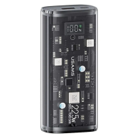USAMS US CD189 9000mAh 22.5W Transparant digitaal display Powerbank QC/AFC/SCP/FCP voor iPhone 14 Pro Max voor Samsung X