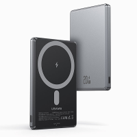 USAMS US CD220 PB73 PD20W 5000mAh magnetische draadloze powerbank externe batterijvoeding met 1 invoer en 2 uitgangen sn