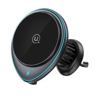 USAMS US CD222 Draadloze Magnetische Auto Telefoonhouder 360° Draaibare Luchtverfrisser Bevestiging voor iPhone 15 14 13