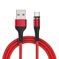 USAMS US SJ335 U29 Micro USB LED magnetisch gevlochten snel oplaadkabel 1M voor tabletsmartphone