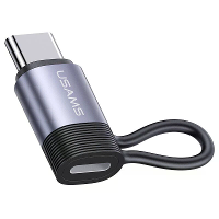 USAMS US SJ677 AU17 PD30W iP naar Type C Aluminium Legering Adapter Converter met Antiverlies Lanyard