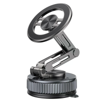 USAMS ZJ087 vacuümzuiger magnetische telefoonhouder N52 sterke magneet autohouder 1080° rotatie opvouwbaar zinklegering