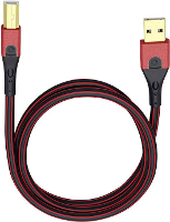 USB 2.0 Aansluitkabel [1x USB A 2.0 Stekker   1x USB B 2.0 Stekker] 0.5 M Rood/zwart Vergulde steekcontacten Oehlbach USB Evolution B