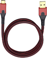 USB 3.2 Gen 1 (USB 3.0) [1X USB 3.2 Gen 1 stekker A (USB 3.0)   1X USB C stekker] 3.00 M Rood/zwart Vergulde steekcontacten Oehlbach USB Evolution C3