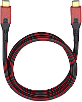 Oehlbach USB Evolution CC USB 3.2 Gen 1 (USB 3.0) [1X USB C stekker   1x USB C stekker] 0.50 M Rood/zwart Vergulde steekcontacten
