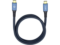 USB 3.1 Aansluitkabel [1x USB C stekker   1x USB C stekker] 3 m Blauw Vergulde steekcontacten Oehlbach USB Plus CC
