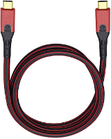 Oehlbach USB Evolution CC USB 3.1 Aansluitkabel [1x USB C stekker   1x USB C stekker] 3 m Rood/zwart Vergulde steekcontacten