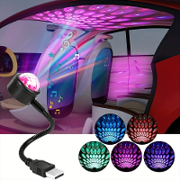 USB Auto Atmosfeer Lamp Muziek Ritme Projector LED Auto Magische Bal Lamp Feestpodium Stembediening Romantisch