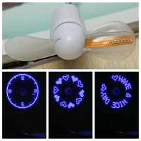 Usb Led Message Fan Laptop Desk Pc Gadget Car Flexible Goose Neck Random Pattern