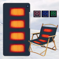 USB Verwarmd Kussen Snelle Verwarming 4 verwarmde gebieden Campingstoel Verwarmd Kussen 3 verstelbare temperatuur Verwar