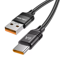 USLION 6A USB A naar Type C kabel Snelle Oplaad  en Gegevensoverdrachtslijn met Gerenoveerde Koperen Kern van 1M/2M Lang