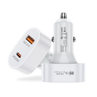 USLION PD25W 2 poorts USB PD autoladeradapter USB A + USB C PD QC3.0 Snelladen voor iPhone 15 14 13 voor Huawei Mate60 P