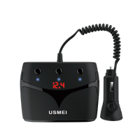 Usmei C9 3.1A Dual Usb Type C Car Charger With 3 Cigarette Lighter For Iphone X 8plus Oneplus 5 S8