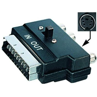 V 49 Sv Scartstecker Auf 3 X Cinchkupplung + Hosidenkupplung