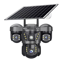 V380 4G Zonnebeveiligingscamera 1080P Draadloze Buiten PTZ Drie lens Nachtzicht Twee Wege Audio Bewegingssensor Waterdic