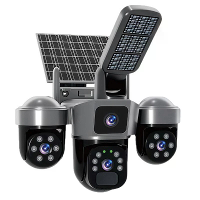 V380 6MP Zonne energie Outdoor WiFi Camera 2K Draadloos Auto Tracking PIR Sirene Slimme Huis CCTV Beveiligingscamera