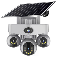 V380 8MP WIFI/4G Zonne energie beveiligingscamera draadloos buiten PTZ quad scherm nachtzicht beweging tweewegs audio we