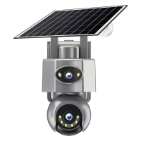 V380 6MP Dubbel lens Zonne energie PTZ Beveiligingscamera vol kleur Nachtzicht menselijk bewegingsdetectie Twee weg audi