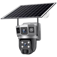 V380 Pro 12MP Zonne energie Drie lense Camera 4G/WiFi Draadloze PTZ PIR Bewegingsdetectie Nachtzicht Tweewegs audio IP66