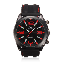 V6 Men Simple Style Sports Round Silicone Quartz Fashion Watch
