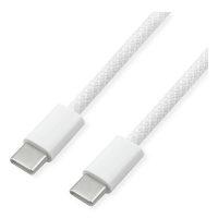 Value 11.99.8342 USB C kabel USB 2.0 USB C stekker, USB C stekker 3 m Wit Flexibel, Textielmantel