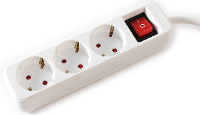VALUE 3 voudige stekkerdoos met schakelaar, wit, 6 m