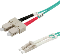 VALUE F.O. Kabel 50/125µm OM3, LC/SC, LSOH, turkoois, 10 m
