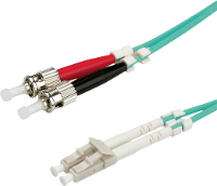 VALUE F.O. Kabel 50/125µm OM3, LC/ST, turkoois, 1 m