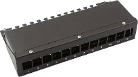 VALUE Keystone module houder, 12 Poorts, zwart