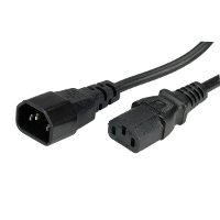 VALUE stroomverlengkabel, IEC 320 C14   C13, zwart, 1,8 m