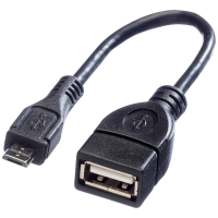 VALUE USB 2.0 Kabel, USB A Female   Micro USB B Male, OTG, 0,15 m