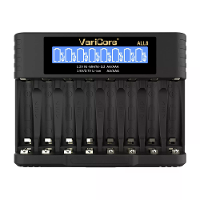 VariCore ALL8 Slimme Oplaadbare Batterijlader voor Ni MH Ni Cd AA AAA 1,2V 1,5V 3,7V Li Ion 14500/10440 Batterij