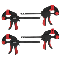 VEIKO 4 Stuks 6/12inch Quick Grip Bar Klem Eenhandige Klem Spreader Light Duty Quick Change F Klem met 100KG Laadlimiet
