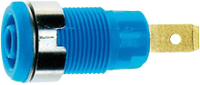 Veiligheids Labconnector, Female Bus, Inbouw Verticaal Stã¤ubli Slb 4 F6,3 Stift Ã: 4 Mm Blauw