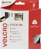 VELCRO® VEL EC60216 Klittenband Om vast te plakken Haak  en lusdeel (l x b) 5000 mm x 20 mm Wit 5 m