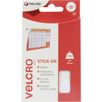 VELCRO® VEL EC60227 Klittenband punten Om vast te plakken Haak  en lusdeel (Ø) 16 mm Wit 16 paar