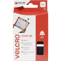 VELCRO® VEL EC60236 Klittenband vierkanten Om vast te plakken Haak  en lusdeel (l x b) 25 mm x 25 mm Zwart 24 paar