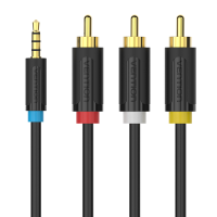 Vention 2.5Mm Male To 3rca Male Av Cable Standard Audio Converter Video Speaker Cable For Android Tv