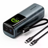 Vention FKG 200W 99,9Wh 27000mAh Slim TFT Display Powerbank met ingebouwde USB C kabel Externe batterijvoeding met 2 ing