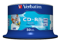 Verbatim 43438 CD R 80 disc 700 MB 50 stuk(s) Spindel Bedrukbaar