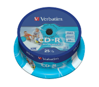 Verbatim 43439 CD R disc 700 MB 25 stuk(s) Spindel Bedrukbaar