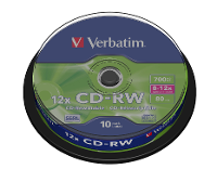 Verbatim 43480 CD RW disc 700 MB 10 stuk(s) Spindel Herschrijfbaar
