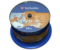 DVD R disc 4.7 GB Verbatim 43533 50 stuks Spindel Bedrukbaar