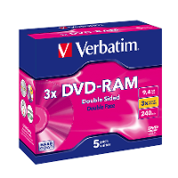 Verbatim DVD RAM 9,4 GB HC 3 x 5 st. CT4