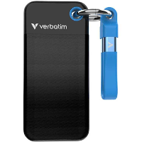 Verbatim Pocket SSD 2 TB ssd USB C 3.2 Gen 2 (10 Gbit/s), Incl. Met sleutelhanger en kabelbevestiging