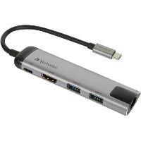 Verbatim USB 3.2 Gen 1 multiport hub, USB C > 2x USB A + USB C + HDMI + RJ 45 usb hub