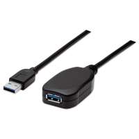 Manhattan USB 3.0 Verlengkabel [1x USB 3.0 Stekker A   1x USB 3.0 Bus A] 5 m Zwart
