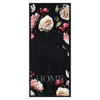 Deurmat Pink Roses antraciet   66x120 cm
