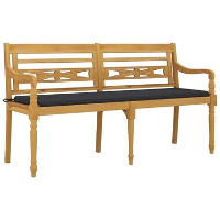 VidaXL   Batavia Tuinbank met antraciet kussen   Teakhout   150x51.5X84 cm